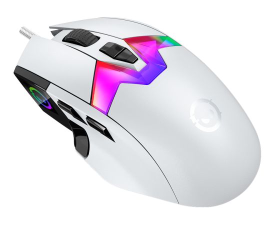 LORGAR MSP80, Professional wired gaming mouse, 9 programmable buttons, Pixart PAW3395 sensor, DPI up to 26000, 80 million clicks buttons lifespan, 1.8m USB braided cable, size: 129*73*40mm, 0.093.5kg, White