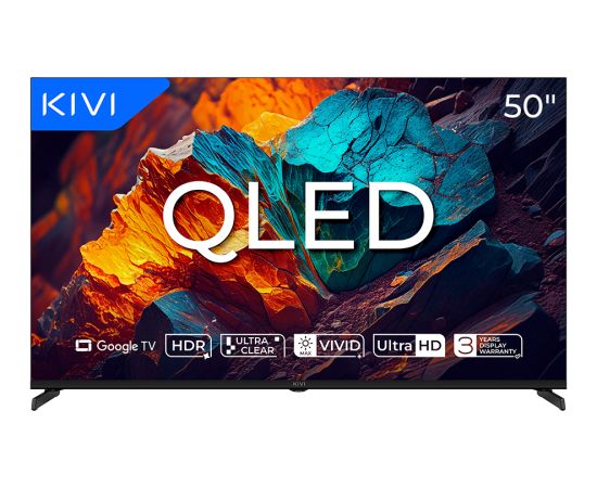 JVC TV KIVI 50U720QB 50'' QLED 4K Google TV, Dolby Audio, Max Vivid, HDMI 2.1
