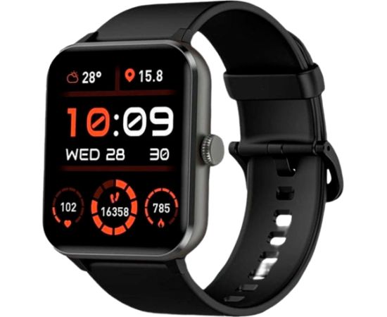 Blackview R50, 1.85-inch TFT HD, 350mAh Battery, 24-hour SpO2 Detection + Heart Rate Monitoring, Calls and SMS notification, Black