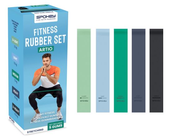 Fitnesa lentu komplekts (5 gab.) ar dažādu pretestības līmeni Spokey ARTIO