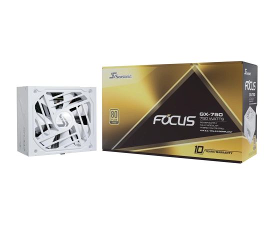 Power Supply SEASONIC FOCUS GX White ATX 3 (2024) 750 Watts Efficiency 80 PLUS GOLD MTBF 100000 hours FOCUS-GX-750-V4-WHITE
