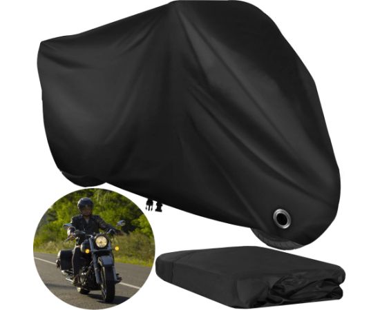 Velo, moto un skūtera pārklājs Springos GA0205, 250x105x125 cm, ūdensnecaurlaidīgs, melns