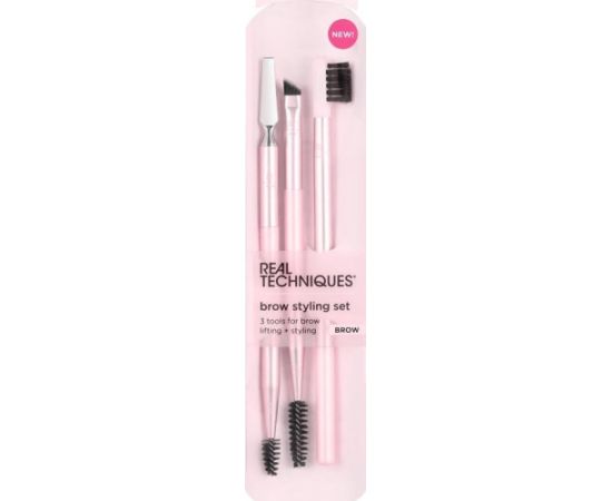 REAL TECHNIQUES_SET Brow Steling pędzelki do makijażu brwi 3szt.