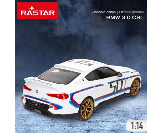 Rastar Radiovadāmā mašīna Bmw 3.0 Csl 1:14 6 virz., lukturi, durvji, uz baterijām, 6+ CB41289