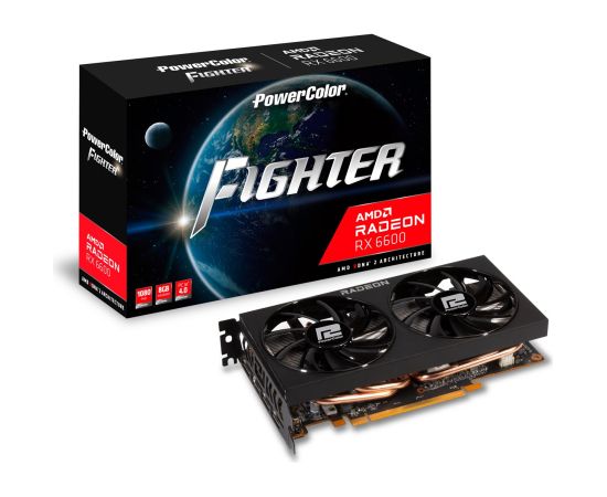 Power Color PowerColor AXRX 6600 8GBD6-3DH graphics card AMD Radeon RX 6600 8 GB GDDR6 Grafiskās video kartes