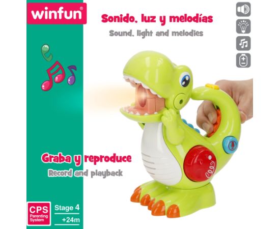 Win Fun Динозавр (свет, звук и воспроизведение голоса, фонарик) 16x15 cm CB47856