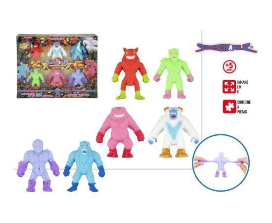 Elastīgo figūriņu komplekts 6 gb. 8 cm Stretchapalz Monster Series CB47718