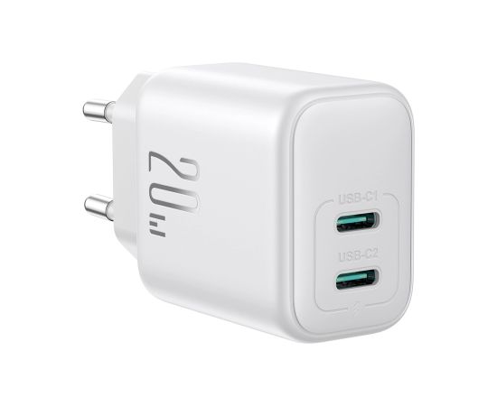 Joyroom JR-TCF12 tīkla lādētājs 2x USB-C 20W PD | QC 3.0 - balts