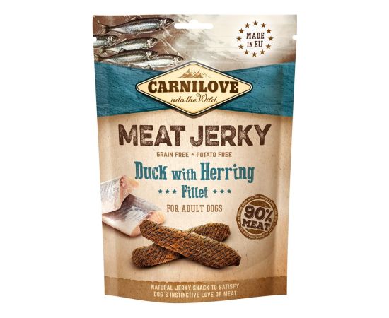 CARNILOVE MEAT JERKY Duck with Herring - dog snack - 100 g