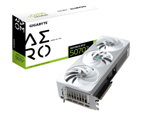GIGABYTE GeForce RTX 5070 Ti AERO OC 16G Graphics Card - 16GB GDDR7, 256bit, PCI-E 5.0, 2588 MHz Core Clock, 3 x DP 2.1a, 1 x HDMI 2.1b, NVIDIA DLSS 4, GV-N507TAERO OC-16GD