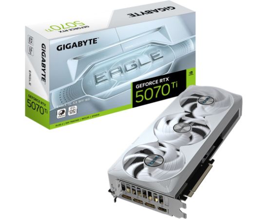 GIGABYTE GeForce RTX 5070 Ti EAGLE OC ICE SFF 16G Graphics Card - 16GB GDDR7, 256bit, PCI-E 5.0, 2542 MHz Core Clock, 3 x DP 2.1a, 1 x HDMI 2.1b, NVIDIA DLSS 4