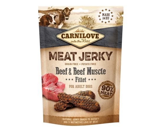 CARNILOVE MEAT JERKY Beef with Beef Muscle Fillet - dog snack - 100 g