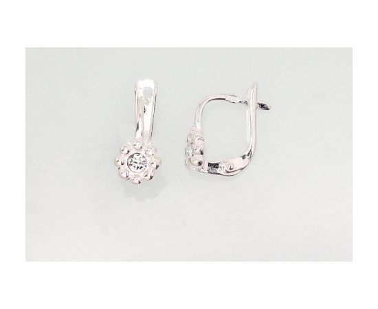 Серебряные серьги на английском замке #2202803_SV, Серебро 925°, Кристаллы, 1.3 гр.