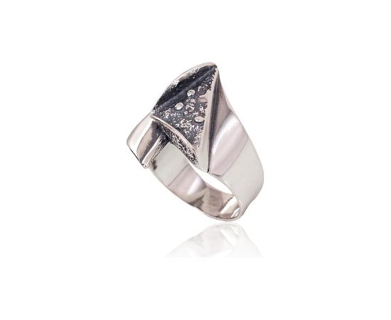 Серебряное кольцо #2101677(POx-Bk), Серебро 925°, оксид (покрытие), Размер: 17, 5.5 гр.