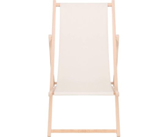 Dārza guļamkrēsls Springos DC0010 ECRU, koka rāmis, bēša auduma pārvalks, regulējams 3 pozīcijās Dārza krēsli