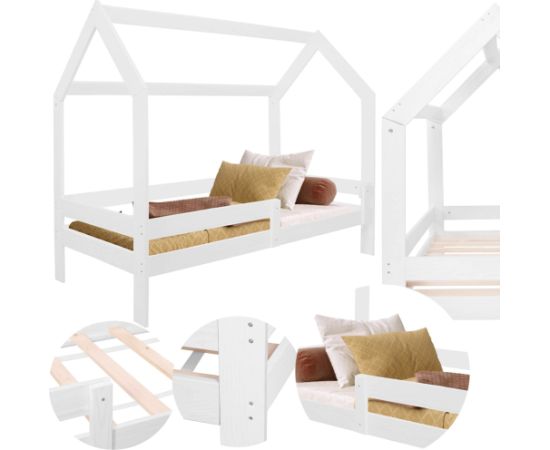 Кровать-домик Springos BD01 WHITE, 160x80 см, деревянная детская кровать Кровати
