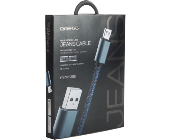 Omega кабель microUSB Jeans 1 м, синий (44200)