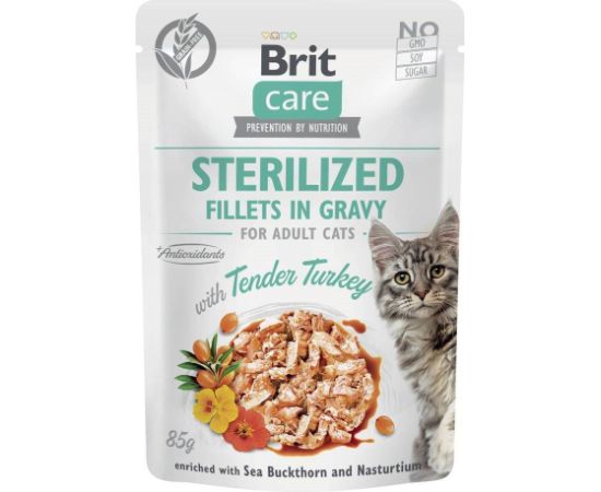 BRIT Care Cat Sterilized Tender Turkey Pouch - wet cat food - 85 g