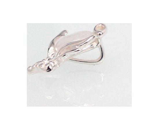 Серебряный кулон #2301581_CZ+MS, Серебро 925°, Цирконы, Лунный камень, 1.7 гр.