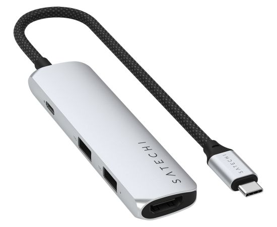 SATECHI 4-in-1 USB-C Slim Multiport Adapter 4K (Silver)