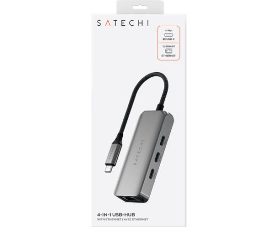 SATECHI 4-in-1 USB-C Hub with 2.5 Gigabit Ethernet - Space Gray
