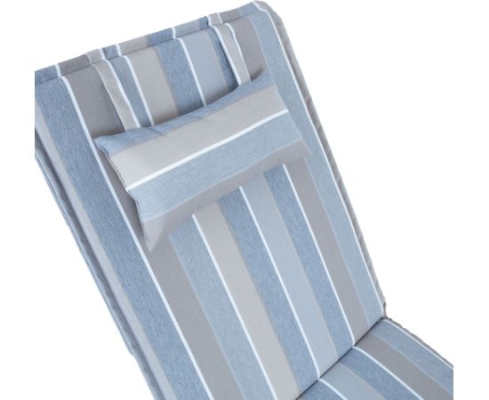 Cushion for chair WICKER 55x195x3cm, grey-beige stripe