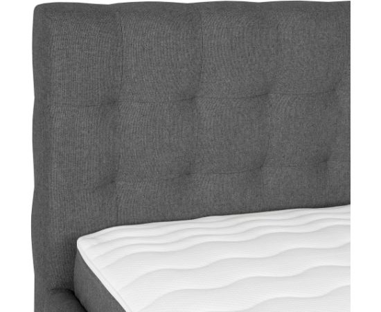 Continental bed LEENA 160x200cm, with mattress, grey