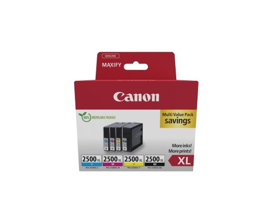 Canon PGI-2500XL (9254B010) Ink Cartridge Multipack, C/M/Y/BK
