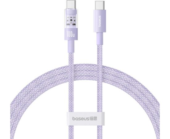 Baseus Gem USB C to USB C fast charging cable 1 m 100 W Purple