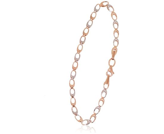 Zelta aproce #1600045(Au-R+PRh-W), Sarkanais Zelts 585°, rodijs (pārklājums), garums: 17 cm, 1.44 gr. Zelta aproces