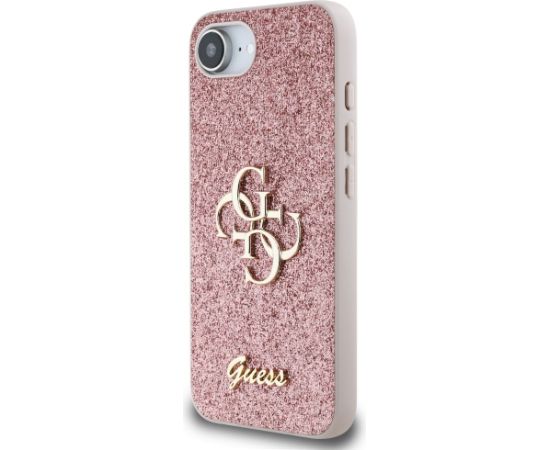Guess PU Fixed Glitter 4G Metal Logo Case Aizsargapvalks priekš Appe iPhone 16e