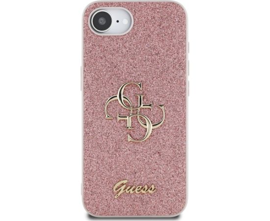 Guess PU Fixed Glitter 4G Metal Logo Case Aizsargapvalks priekš Appe iPhone 16e
