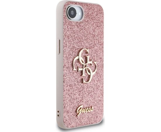 Guess PU Fixed Glitter 4G Metal Logo Case Aizsargapvalks priekš Appe iPhone 16e