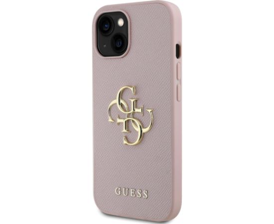 Guess PU Grained 4G Metal Logo Case Aizsargapvalks priekš Apple iPhone 15
