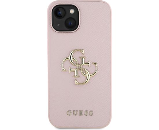 Guess PU Grained 4G Metal Logo Case Aizsargapvalks priekš Apple iPhone 15