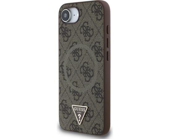 Guess PU 4G Strass Triangle Metal Logo Case Aizsargapvalks priekš Apple iPhone 16e