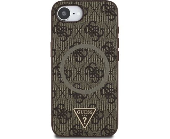 Guess PU 4G Strass Triangle Metal Logo Case Aizsargapvalks priekš Apple iPhone 16e