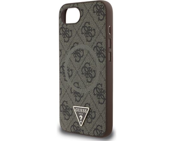 Guess PU 4G Strass Triangle Metal Logo Case Aizsargapvalks priekš Apple iPhone 16e