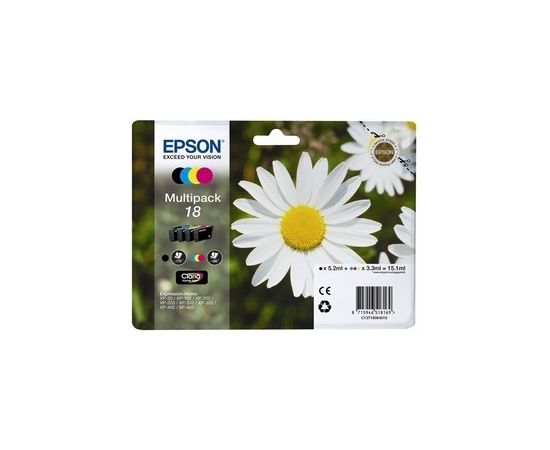 (Ir veikalā) Epson Ink No.18 Multipack T 180 BK/C/M/Y T 1806