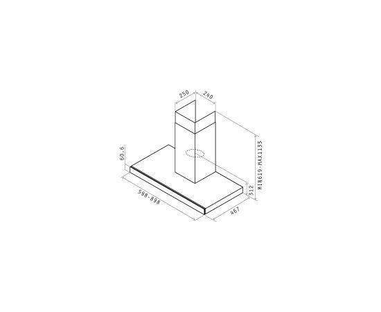 Elica JOY WHIX/A/60 Montējams pie sienas, nerūsējošs tērauds + balts stikls, 60cm Tvaika nosūcēji