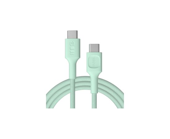 Kabelis Green Cell PowerStream USB Type-C Male - USB Type-C Male 100W Mint Green 0.3m