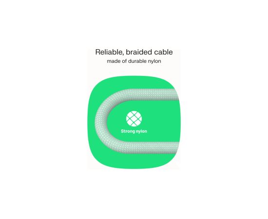 Kabelis Green Cell PowerStream USB Type-C Male - USB Type-C Male 100W White 0.3m