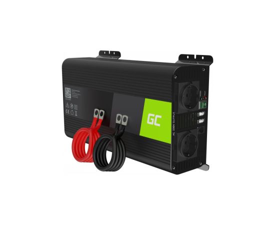 Strāvas pārveidotājs Green Cell Car Power Inverter Converter 12V to 230V 1000W/ 2000W Pure sine