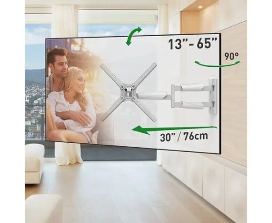 Barkan BM343XLW 13-65" TV, 4 lankstų, sieninis, prailgintas, baltas