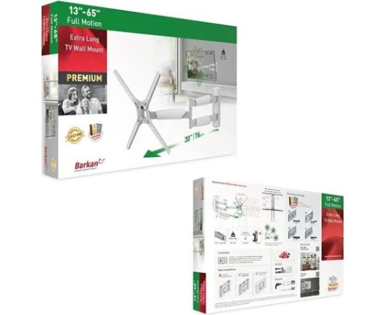 Barkan BM343XLW 13-65" TV, 4 lankstų, sieninis, prailgintas, baltas