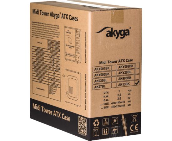 Akyga AK13BK computer case Micro Tower Black