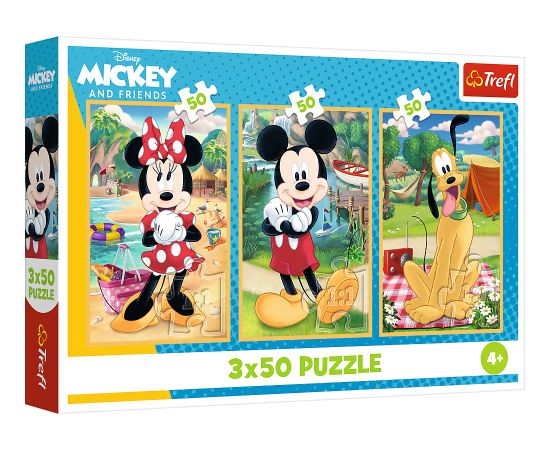 TREFL DISNEY MICKEY MOUSE Pužļu komplekts Pele brīvdienās, 3x50 gab.
