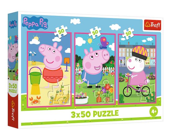 TREFL PEPPA PIG Pužļu komplekts Draudzības spēks, 3x50 gab.