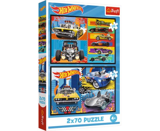 TREFL HOT WHEELS Pužļu komplekts Rotaļu automašīnas, 2x70 gab., 2 x 70 gab.