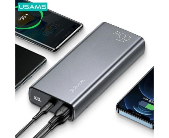 Usams PB59 Fast Charge Powerbank 65W 2xQC3.0+PD Переносная зарядная батарея  30 000mAh